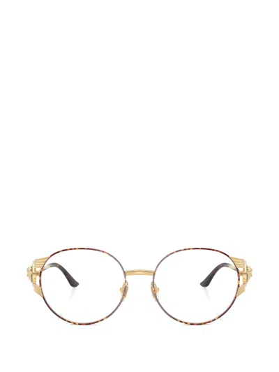 Versace Tortoiseshell-effect Medusa-head Glasses In Gold