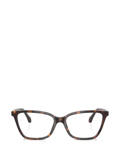 Versace Tortoiseshell-effect Rectangle-frame Glasses In Brown