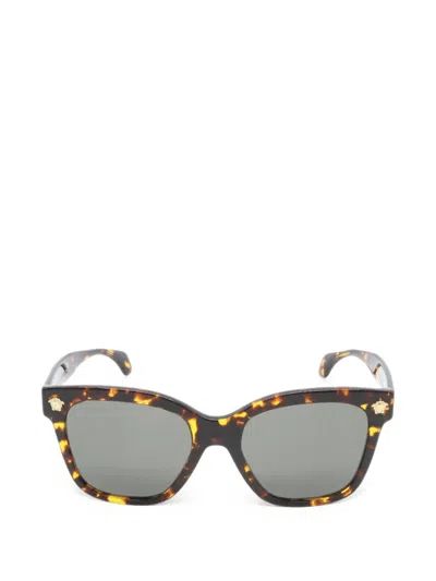Pre-owned Versace Tortoiseshell-effect Square-frame Sunglasses In Brown