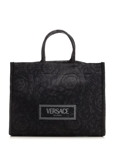 Versace Tote Bag Extra Large In Blue
