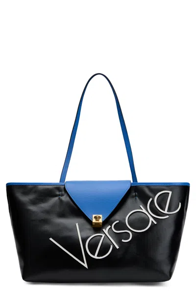 Versace Tote Bag With Writing In Black