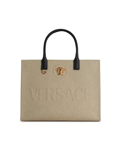 Versace 'tote' Beige Canvas Bag