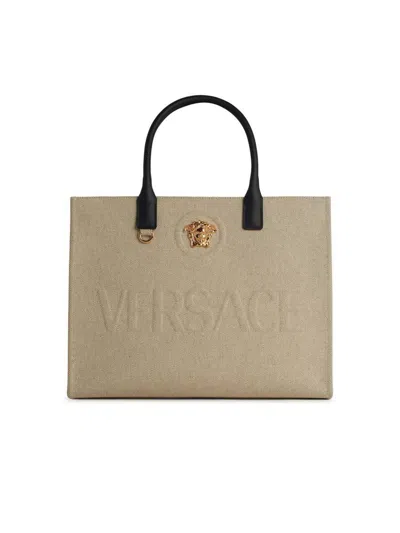 Versace 'tote' Beige Canvas Bag