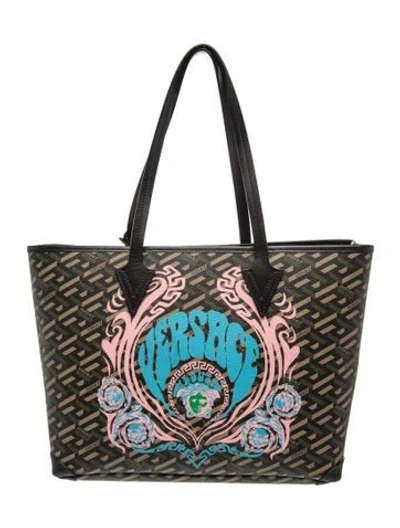 Pre-owned Versace Tote In Black
