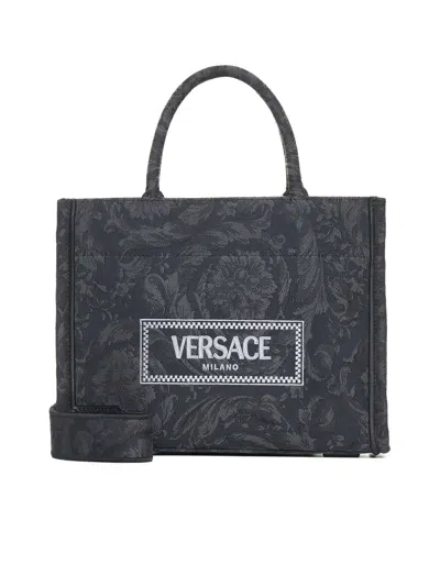 Versace Borsa Tote In Black/gold