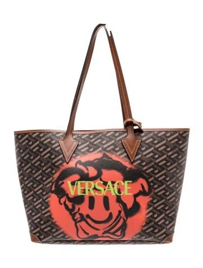 Pre-owned Versace Tote In Brown