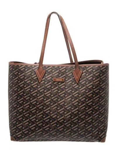 Pre-owned Versace Tote In Brown