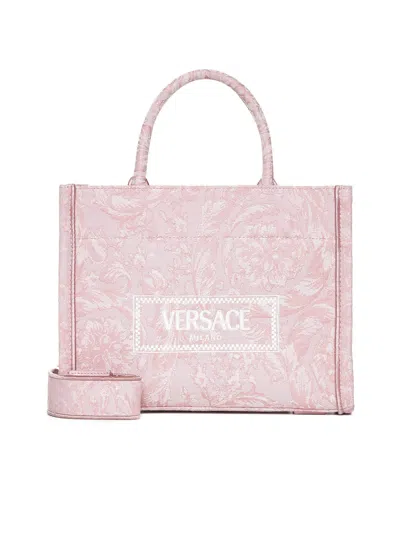 Versace Tote In Pale Pink-english Rose-