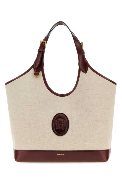 Versace Tote Tote Bag In Beige
