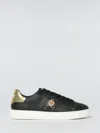 Versace Black Low Top Sneakers With Contrasting Heel With Logo Lettering And Medusa Plaque In Tech Fabric Ma In Black