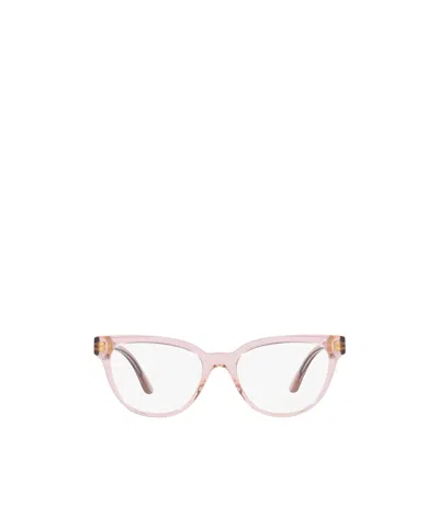 Versace Transparent-frame Design Glasses In Pink