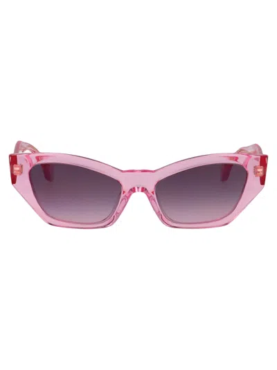 Versace Transparent Pink Acetate Sunglasses