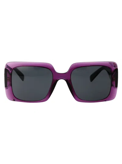 Versace Transparent Purple Acetate Sunglasses