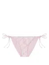 Versace Pink Silk Bikini Briefs With Graphic Print In Pink