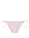 Versace Pink Silk Bikini Briefs With Graphic Print In Multicolor