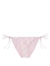 Versace Pink Silk Bikini Briefs With Graphic Print In Multicolor