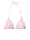 Versace Chain Print Bikini Bottom In Pink & Purple