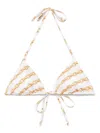 Versace Foulard Print Triangle Bikini Top In Weiss