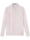 Versace Treasure Foulard Silk Twill Formal Shirt In Pink