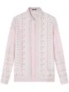 Versace Treasure Foulard Silk Twill Formal Shirt In Pink