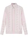 Versace Treasure Foulard Silk Twill Formal Shirt In Pink & Purple