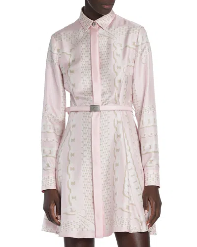 VERSACE TREASURE FOULARD SILK TWILL DRESS