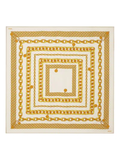Versace Treasure Large Silk Foulard Accessories In Beige