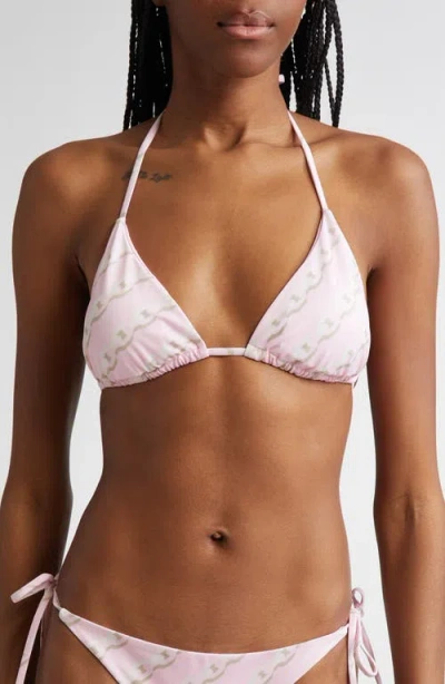 Versace Chain Print Bikini Bottom In Multicolor