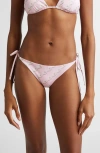 Versace Treasure Printed Bikini Bottoms In Pastel Pink Milk