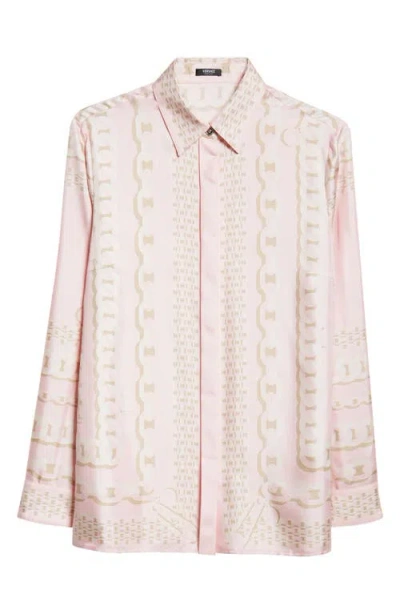 VERSACE VERSACE TREASURE PRINT SILK BUTTON-UP SHIRT