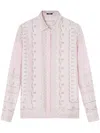 Versace Treasure Foulard Silk Twill Formal Shirt In Purple