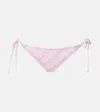 Versace Treasure Printed Bikini Bottoms In Pastel Pink+milk