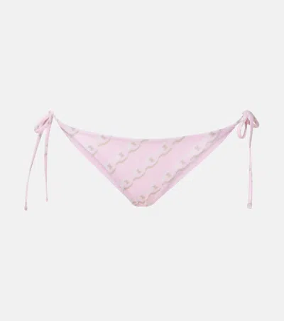 Versace Treasure Printed Bikini Bottoms In Pink
