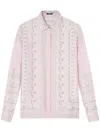 Versace Treasure Foulard Silk Twill Formal Shirt In Pink