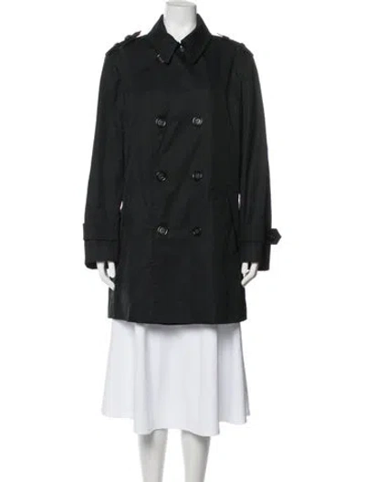 Pre-owned Versace Trench Coat In Black