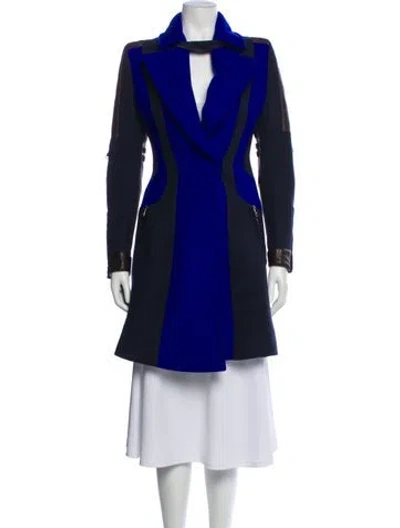 Pre-owned Versace Trench Coat In Blue