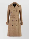 Versace Trench Coat In Brown