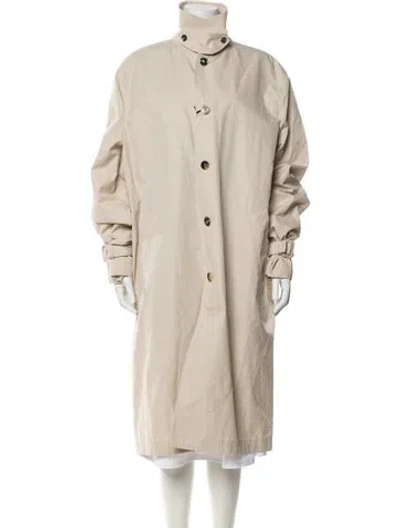 Pre-owned Versace Trench Coat W/ Tags In Neutral