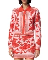 Versace Ocean Jacquard Cardigan In Dusty Rose