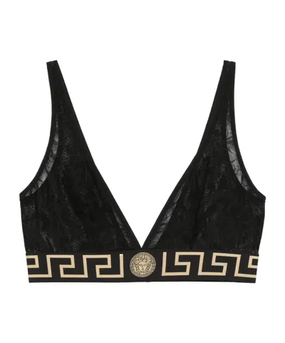 VERSACE VERSACE GRECA-BORDER LACED BRA