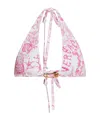 Versace Triangle Strap Bikini Top In Pink
