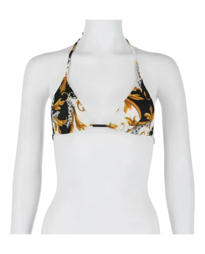 Versace Triangolo Bikini Top In White