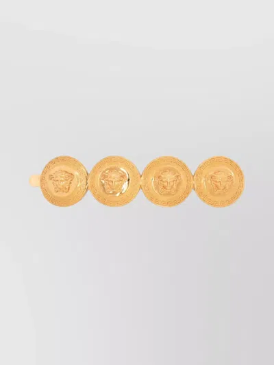Versace Tribute Medusa Coin Brooch In Gold