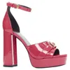 Versace Tribute Medusa Emblem Open Toe Platform Sandal In Pink