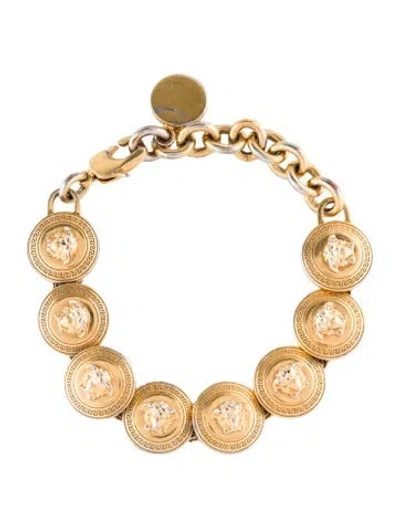 Pre-owned Versace Tribute Medusa Link Bracelet, 7.25" In Multi