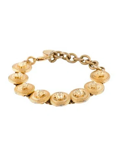 Pre-owned Versace Tribute Medusa Link Bracelet, 7.25" In Multicolor