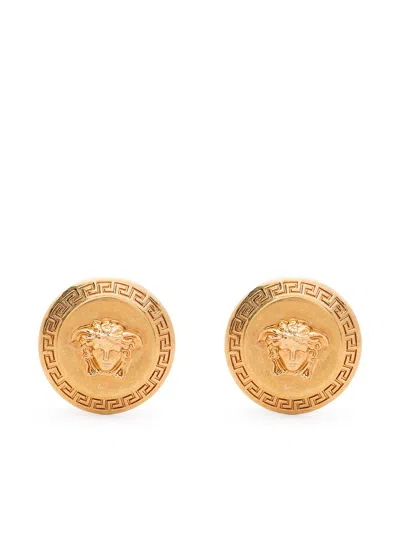 Versace Tribute Medusa Stud Earrings In Gold