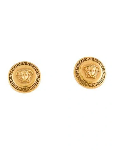 Pre-owned Versace Tribute Medusa Stud Earrings In Multi