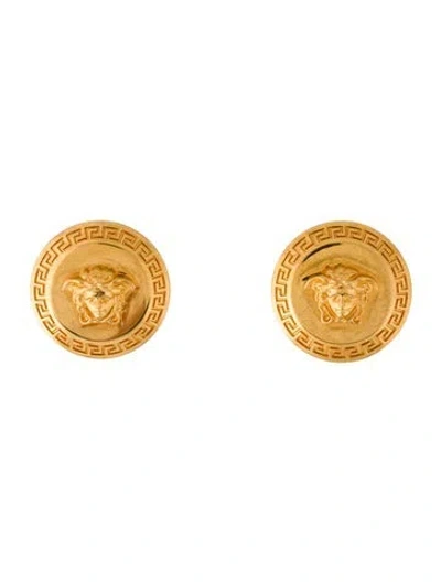 Pre-owned Versace Tribute Medusa Stud Earrings In Multi