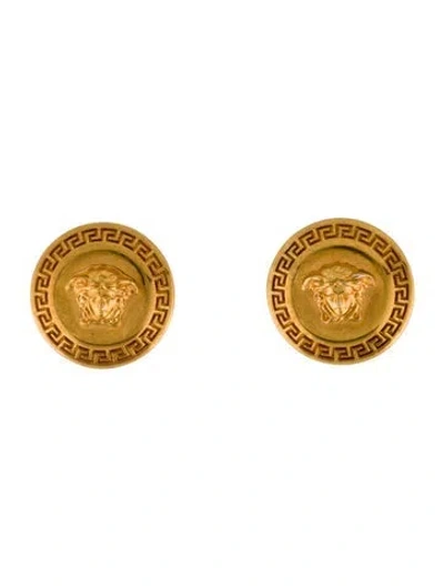 Pre-owned Versace Tribute Medusa Stud Earrings In Multi